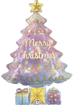 XXL Folienballon Figur - Weihnachtsbaum, lila - 99cm